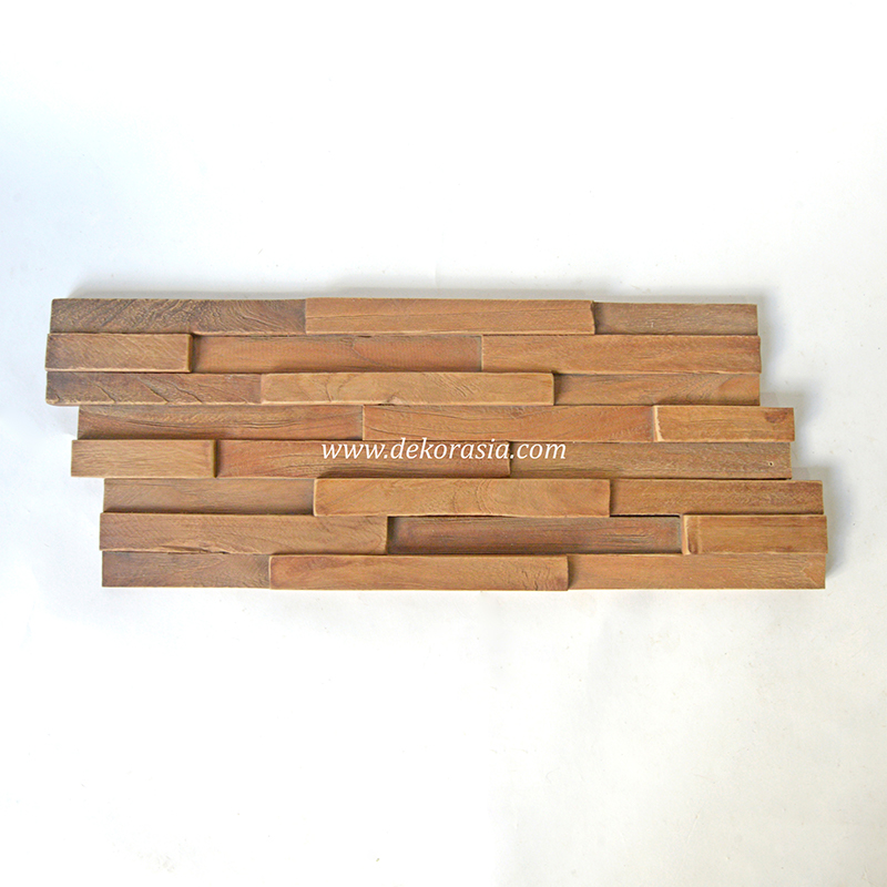 Square Teak 323 Natural, Wood Wall Cladding for Decoration